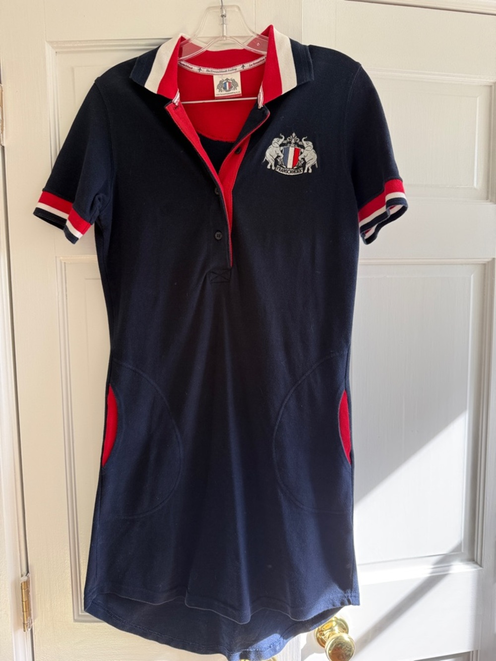 Franschhoek Clothing Company Navy Polo Dress with Red & White Trim
